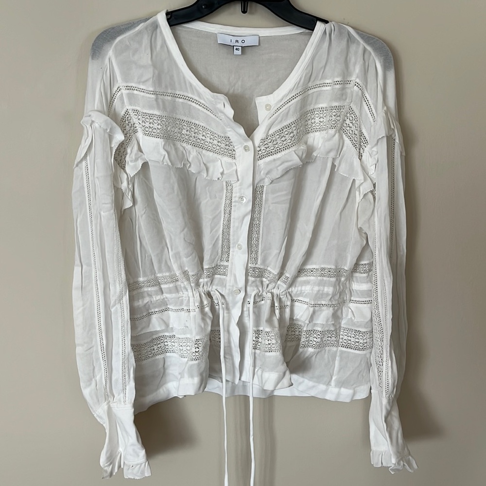 IRO white long sleeve blouse